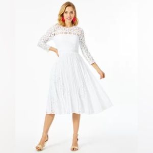 LILLY PULITZER White Aiden Midi Dress Sz 8